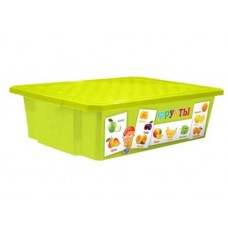Little Angel Детск. ящик для хранения игрушек X-Box 1024ОБсл Обучайка Овощи-фрукты 30л салатовый