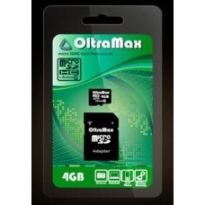 Карта памяти OLTRAMAX MicroSDHC 4GB Class4 + адаптер SD