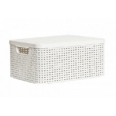 CURVER 03618-885 RATTAN STYLE BOX M корзина с крышкой кремовая