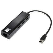 Переходник-адаптер 5BITES UA3C-45-09BK USB3.1 / 3*USB2.0 / RJ45 100MB / BLACK