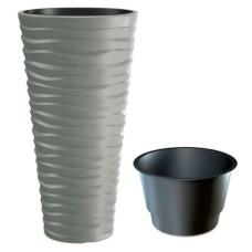 PROSPERPLAST Кашпо SAND SLIM DPSA400-405U серый 2пр 18 и 45л