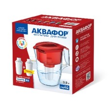 Фильтр-кувшин АКВАФОР ГАРРИ красный с доп.модулем