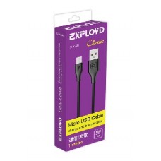 EXPLOYD EX-K-480 USB - microUSB круглый чёрный 1М Classic Дата-кабель