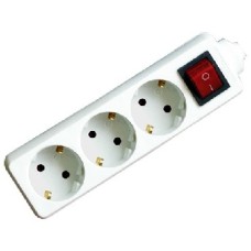 Удлинитель VOLSTEN S 3x5-ZDV (э/удл., земля, выключ.,дети, 3 гн. 5 м., 10А, 2200 Вт.)