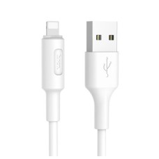 Кабель (usb) HOCO X25 USB (m)-Lightning (m) 1.0м 2.0A силикон белый