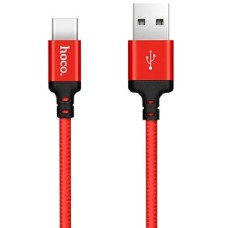 Кабель (usb) HOCO X14 USB (m)-Type-C (m) 1.0м 2.0A силикон красный черный Кабель (usb) HOCO X14 USB (m)-Type-C (m) 1.0м 2.0A силикон красный черный