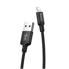 Кабель (usb) HOCO X14 USB (m)-Lightning (m) 2.0м 2.0A силикон черный