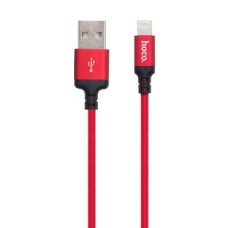 Кабель (usb) HOCO X14 USB (m)-Lightning (m) 1.0м 2.0A силикон красный черный