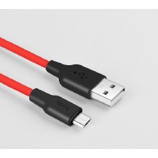 Кабель (usb) HOCO X21 USB (m)-microUSB (m) 1.0м 2.0A силикон красный черный