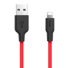 Кабель (usb) HOCO X21 USB (m)-Lightning (m) 1.0м 2.0A силикон красный черный