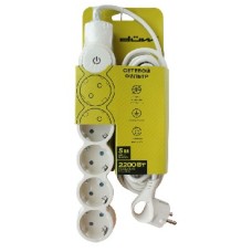 DUWI 32570 3 Сетевой фильтр 5 гнезд, 10А/2,2кВт, 1,5м, слоновая кость DUWI 32570 3 Сетевой фильтр 5 гнезд, 10А/2,2кВт, 1,5м, слоновая кость