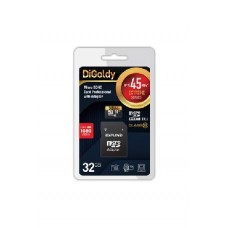 Карта памяти DIGOLDY MicroSDXC 32GB Class10 + адаптер SD (45MB/s)