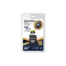 Карта памяти EXPLOYD MicroSDXC 64GB Class10 + адаптер SD (95MB/s)