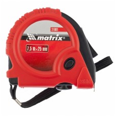MATRIX Рулетка Rubber, 7,5 м х 25 мм, обрезиненный корпус 31001 MATRIX Рулетка Rubber, 7,5 м х 25 мм, обрезиненный корпус 31001