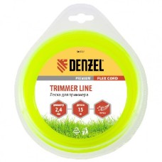 DENZEL Леска для триммера звезда 2,4 мм х 15 м, блистер FLEX CORD 96112 DENZEL Леска для триммера звезда 2,4 мм х 15 м, блистер FLEX CORD 96112