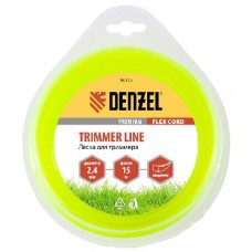DENZEL Леска для триммера квадрат 2,4 мм х 15 м, блистер FLEX CORD 96116