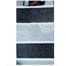 САНАКС 00211 SILVER Коврик в ванную двойной ЧЁРНЫЙ 60х100+50х60 см 100% полиэстер