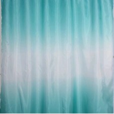 САНАКС 01-01 Штора с рисунком-БИРЮЗОВЫЙ ЦВЕТОВОЙ ПЕРЕХОД, в ванную комнату, без колец-полиэстэр