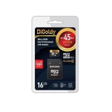 DIGOLDY 16GB microSDHC Class 10 UHS-1 Extreme с адаптером (45мб/с)
