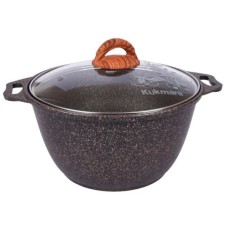 Кастрюля KUKMARA кго42а а/пр литая 4,0л стекл/кр Granit ultra original