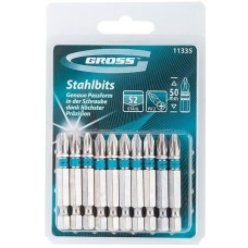 GROSS Набор бит PH2х50, сталь S2, 10 шт.