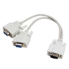 Переходник-адаптер REXANT ПЕРЕХОДНИК ШТЕКЕР VGA - 2 ГНЕЗДА VGA, ПРОВОД 17-6834
