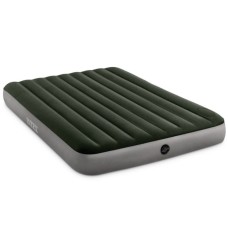 INTEX Кровать надувная DOWNY BED, (fiber-tech) встроенный ножной насос, 152x203x25см, ПВХ, 64763 108-062