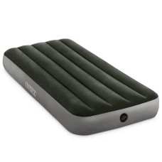 INTEX Кровать надувная DOWNY BED, (fiber-tech), встроенный ножной насос, 76x191x25см, ПВХ, 64760 108-059