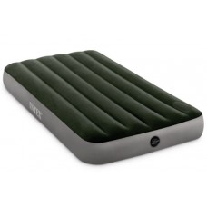 INTEX Кровать надувная DOWNY BED, (fiber-tech), встроенный ножной насос, 99x191x25см, ПВХ, 64761 108-060