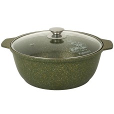 Кастрюля КУКМОР к11tsml а/пр литая 1,0л стекл/кр Trendy style malachite