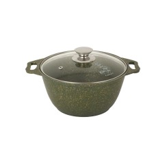 Кастрюля КУКМОР к21tsml а/пр литая 2,0л стекл/кр Trendy style malachite