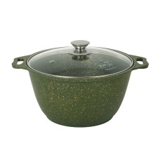 Кастрюля КУКМОР к41tsml а/пр литая 4,0л стекл/кр Trendy style malachite