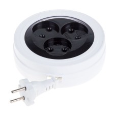 PROconnect 11-7225 Удлинитель-рулетка STANDARD 5 м, 3 гнезда, 2х0.75 мм2, б/з, белый