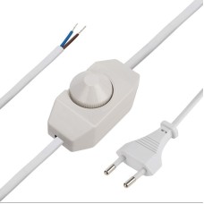 REXANT 11-1139 Сетевой шнур с диммером, 2х0,75 мм2, 2 м белый