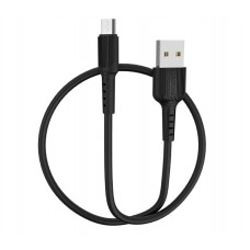 BOROFONE BX16 USB (m)-microUSB (m) 1.0м 2.0A силикон черный
