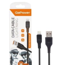 Кабель (usb) GOPOWER (00-00018568) GP01L USB (m)-Lightning (m) 1.0м 2.4A черный