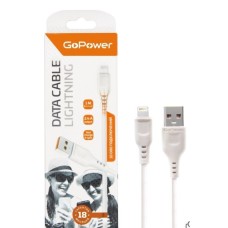 Кабель (usb) GOPOWER (00-00018567) GP01L USB (m)-Lightning (m) 1.0м 2.4A белый