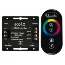 ECOLA RFC24BESB ECOLA LED strip RGB RF controller 24A 288W 12V (576W 24V) с кольцевым сенсорным черным радиопультом