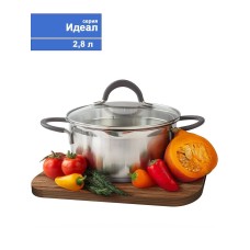 TIMA Кастрюля "ИДЕАЛ" 2,8л, с 2-мя носиками, с крышкой, с силикон. ручками ID-2028 TIMA Кастрюля "ИДЕАЛ" 2,8л, с 2-мя носиками, с крышкой, с силикон. ручками ID-2028