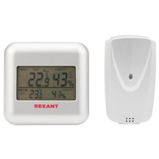REXANT (70-0596) S3341BF ТЕРМОМЕТР ЭЛЕКТРОННЫЙ С ЧАСАМИ И БЕСПРОВОДНЫМ ВЫНОСНЫМ ДАТЧИКОМ