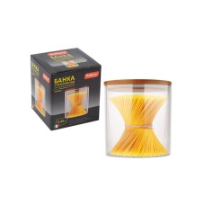 MALLONY Стеклянная банка для сыпучих продуктов с крышкой BAMBU, объем: 0,45 л (004451)