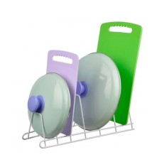 РЫЖИЙ КОТ Подставка для крышек Bosito 16*18*34 см хром (103694)