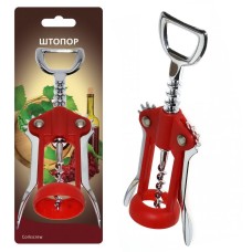 MULTIDOM Штопор красный (пласт/мет) упак Z13-46