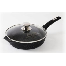 МЕЧТА С22802 Гранит black 22см с несъемной ручкой и стекл. крышкой МЕЧТА С22802 Гранит black 22см с несъемной ручкой и стекл. крышкой