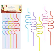 MULTIDOM Трубочки для коктейля "Зигзаг" 5 шт. 26см YD13-156