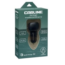 CARLINE CH-2QC адаптер автомобильный 2хUSB Quick Charge 3.0 в прикуриватель 12В черный в коробке CARLINE CH-2QC адаптер автомобильный 2хUSB Quick Charge 3.0 в прикуриватель 12В черный в коробке