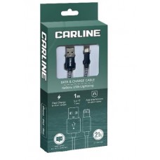 Кабель CARLINE CAB02121 USB-Lightning 2.1А 1 метр тканевая оплетка