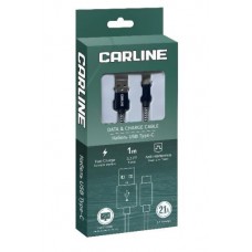 CARLINE CAB01121 кабель USB-Type C 2.1А 1 метр тканевая оплетка