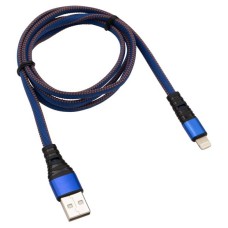 Кабель REXANT (18-7053) USB-Lightning 2.4 A, 1 м, синяя нейлоновая оплетка