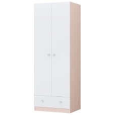 POLINI Шкаф двухсекционный Polini kids Simple с 1 ящиком, дуб пастельный-белый